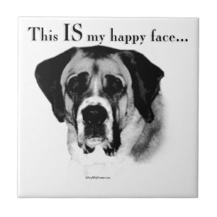 Saint Bernard Happy Face Tile
