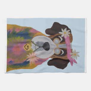 Saint Bernard Hippie Tea Towel
