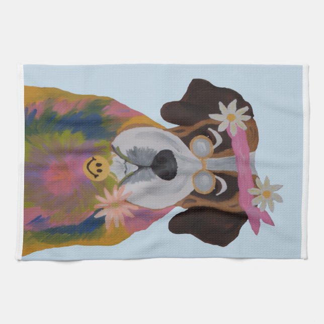 Saint Bernard Hippie Tea Towel (Horizontal)
