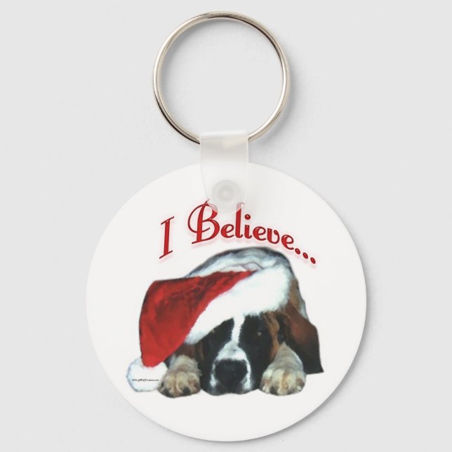 Saint Bernard I Believe Keychain (Front)
