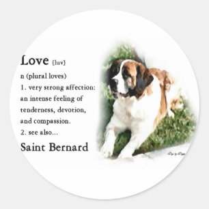 Saint Bernard Lovers Classic Round Sticker