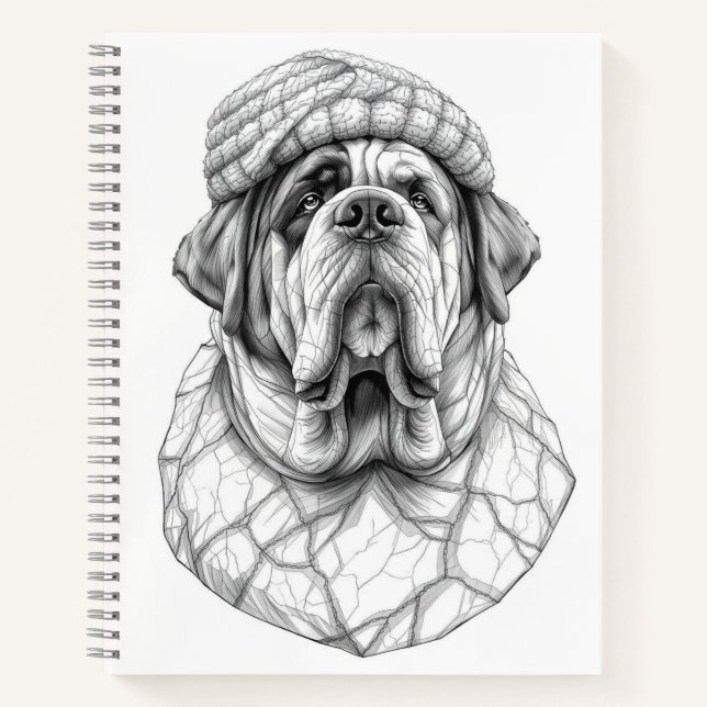 Saint Bernard Marble Statue Antique Style Notebook (Front)
