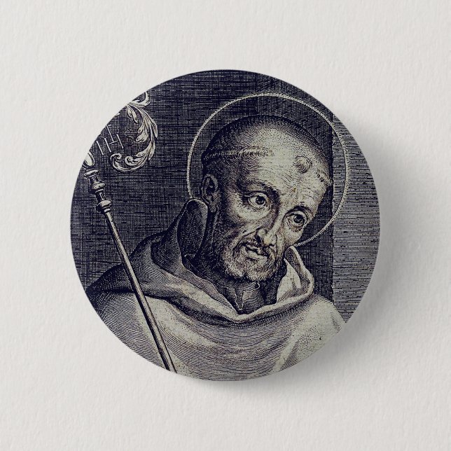 Saint Bernard of Clairvaux Mellifluous Doctor Art 6 Cm Round Badge (Front)
