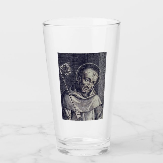 Saint Bernard of Clairvaux Mellifluous Doctor Art Glass (Front)