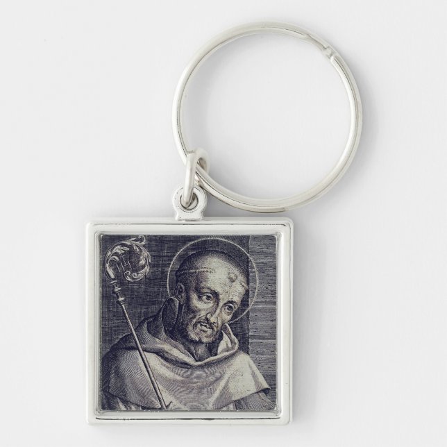 Saint Bernard of Clairvaux Mellifluous Doctor Art Key Ring (Front)