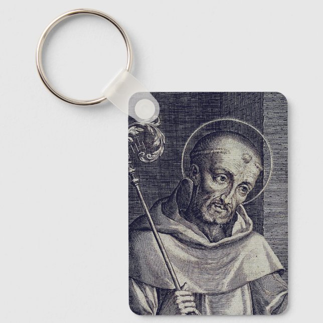 Saint Bernard of Clairvaux Mellifluous Doctor Art Key Ring (Front)