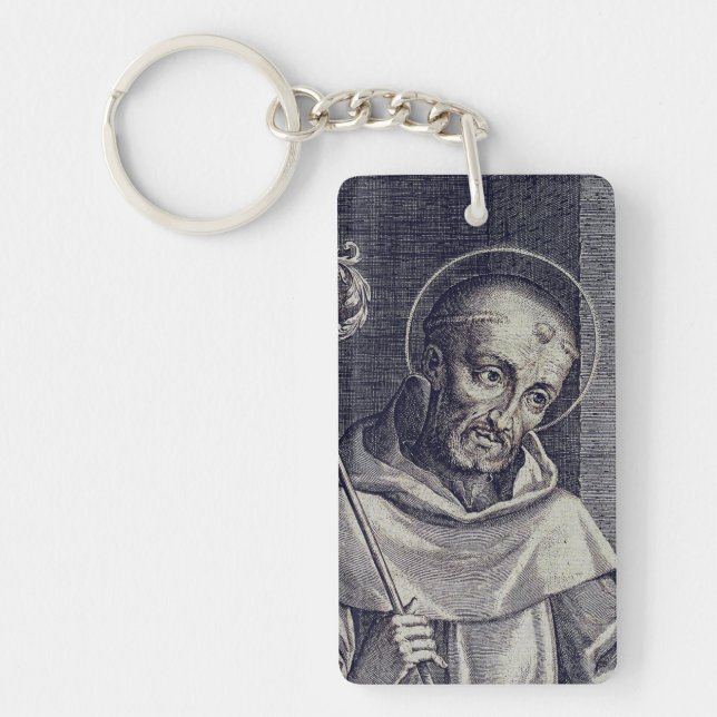 Saint Bernard of Clairvaux Mellifluous Doctor Art Key Ring (Front)