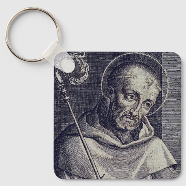 Saint Bernard of Clairvaux Mellifluous Doctor Art Key Ring (Front)