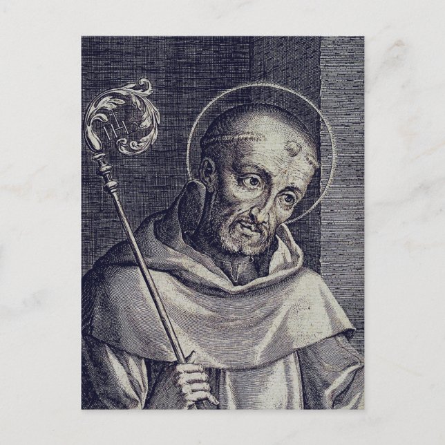 Saint Bernard of Clairvaux Mellifluous Doctor Art Postcard (Front)