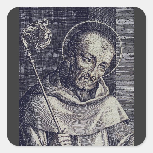 Saint Bernard of Clairvaux Mellifluous Doctor Art Square Sticker (Front)