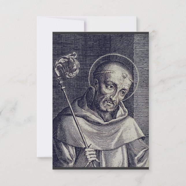 Saint Bernard of Clairvaux Mellifluous Doctor Art Thank You Card (Front)