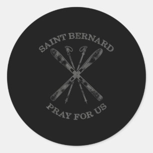 Saint Bernard Of Montjoux Snow Ski Gifts Winter Sk Classic Round Sticker
