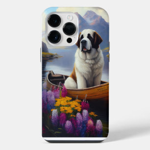 Saint Bernard on a Paddle: A Scenic Adventure iPhone 14 Pro Max Case