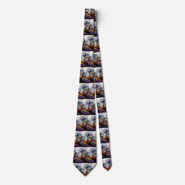 Saint Bernard on a Paddle: A Scenic Adventure Tie (Front)