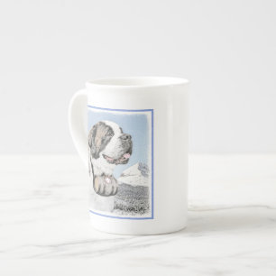 Saint Bernard Painting - Cute Original Dog Art Bone China Mug