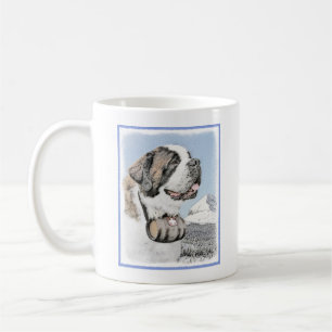 Saint Bernard Painting - Cute Original Dog Art Coffee Mug