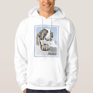 Saint Bernard Painting - Cute Original Dog Art Hoodie