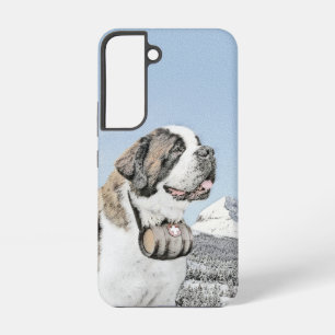 Saint Bernard Painting - Cute Original Dog Art Samsung Galaxy Case