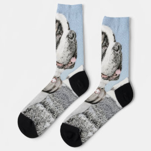 Saint Bernard Painting - Cute Original Dog Art Socks