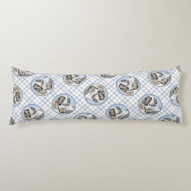 Saint Bernard Painting Rough St Original Dog Art Body Cushion (Front)