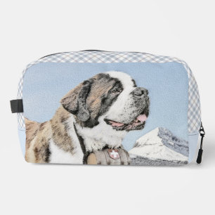 Saint Bernard Painting Rough St Original Dog Art Dopp Kit