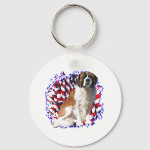 Saint Bernard Patriot Key Ring