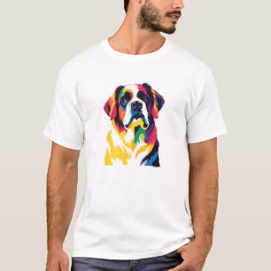 Saint Bernard Portrait Illustration Watercolour T-Shirt