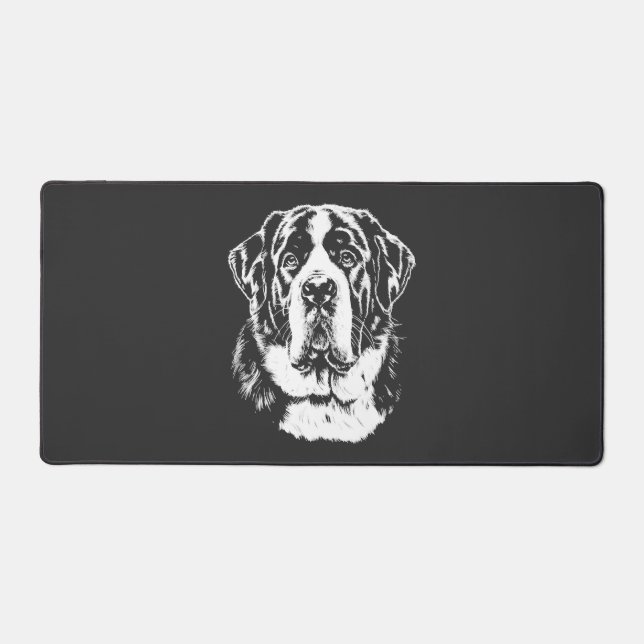 Saint Bernard Portrait  Minimalist Apparel Desk Mat (Front)