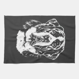 Saint Bernard Portrait  Minimalist Apparel Tea Towel