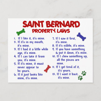 SAINT BERNARD Property Laws 2 Postcard