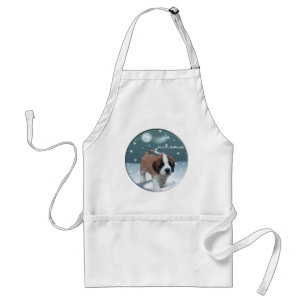Saint Bernard Puppy Christmas Gifts Standard Apron