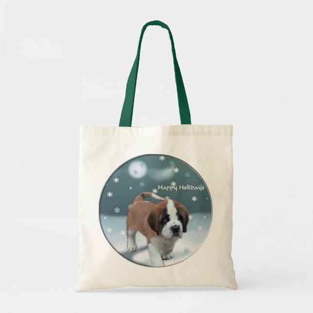 Saint Bernard Puppy Christmas Gifts Tote Bag (Front)