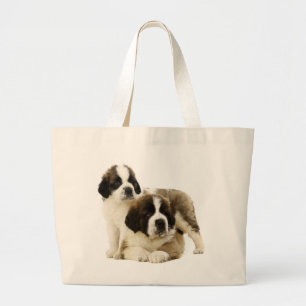 Saint Bernard Puppy Dog -  Love St. Bernard Large Tote Bag