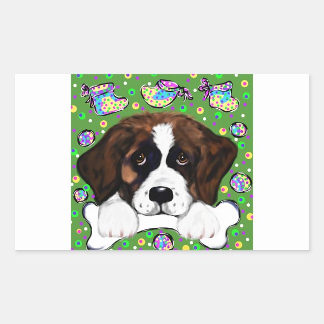 Saint Bernard Rectangular Sticker (Front)
