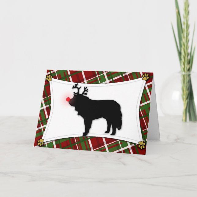Saint Bernard Reindeer Christmas Card (Front)