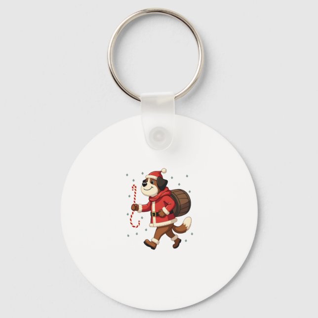 Saint Bernard Rescue Christmas Key Ring (Front)