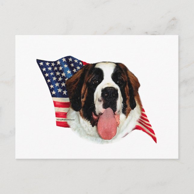 Saint Bernard (rough) Flag Postcard (Front)