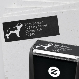 Saint Bernard Silhouette Return Address Self-inking Stamp