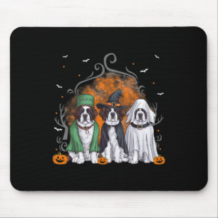 Saint Bernard St. Bernard Dog Halloween Ghost Cost Mouse Pad