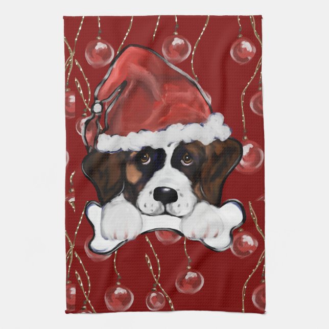 Saint Bernard  Tea Towel (Vertical)