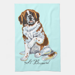saint bernard tea towel