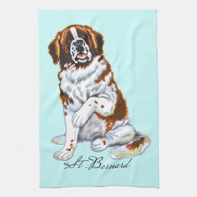 saint bernard tea towel (Vertical)