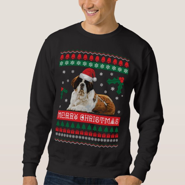 Saint Bernard Ugly Christmas Sweater St Bernard Do (Front)