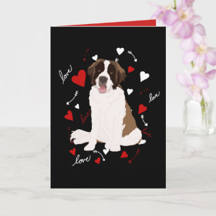 Saint Bernard Valentines Day Card