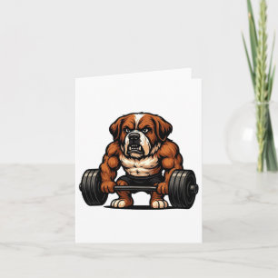 Saint Bernard Weightlifting Bodybuilder Workout Gy Card