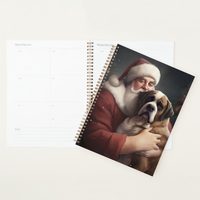 Saint Bernard With Santa Claus Festive Christmas Planner (Display)
