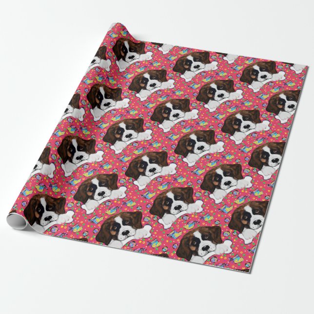Saint Bernard Wrapping Paper (Unrolled)