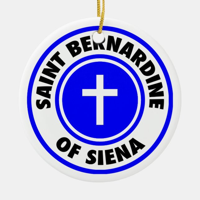 Saint Bernardine of Siena Ceramic Tree Decoration (Front)