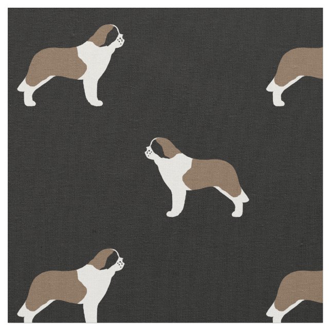 Saint Bernards Dog Breed Patterned Fabric (Close Up)