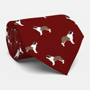 Saint Bernards Pattern Red   Dog Lover's Tie